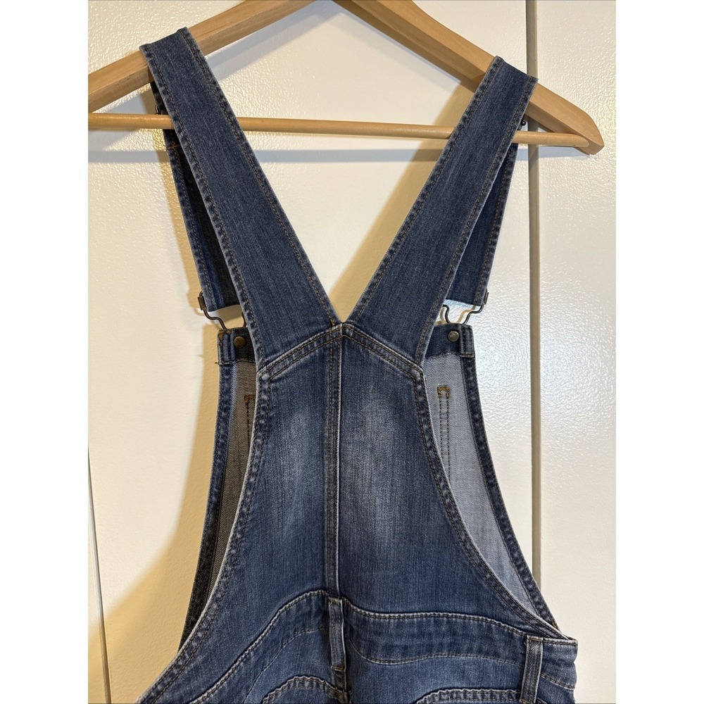 Gap Crop Slouchy Industrial Overalls Size SMALL Denim Dark Blue Jean Faded Y2K - Picture 8 of 16